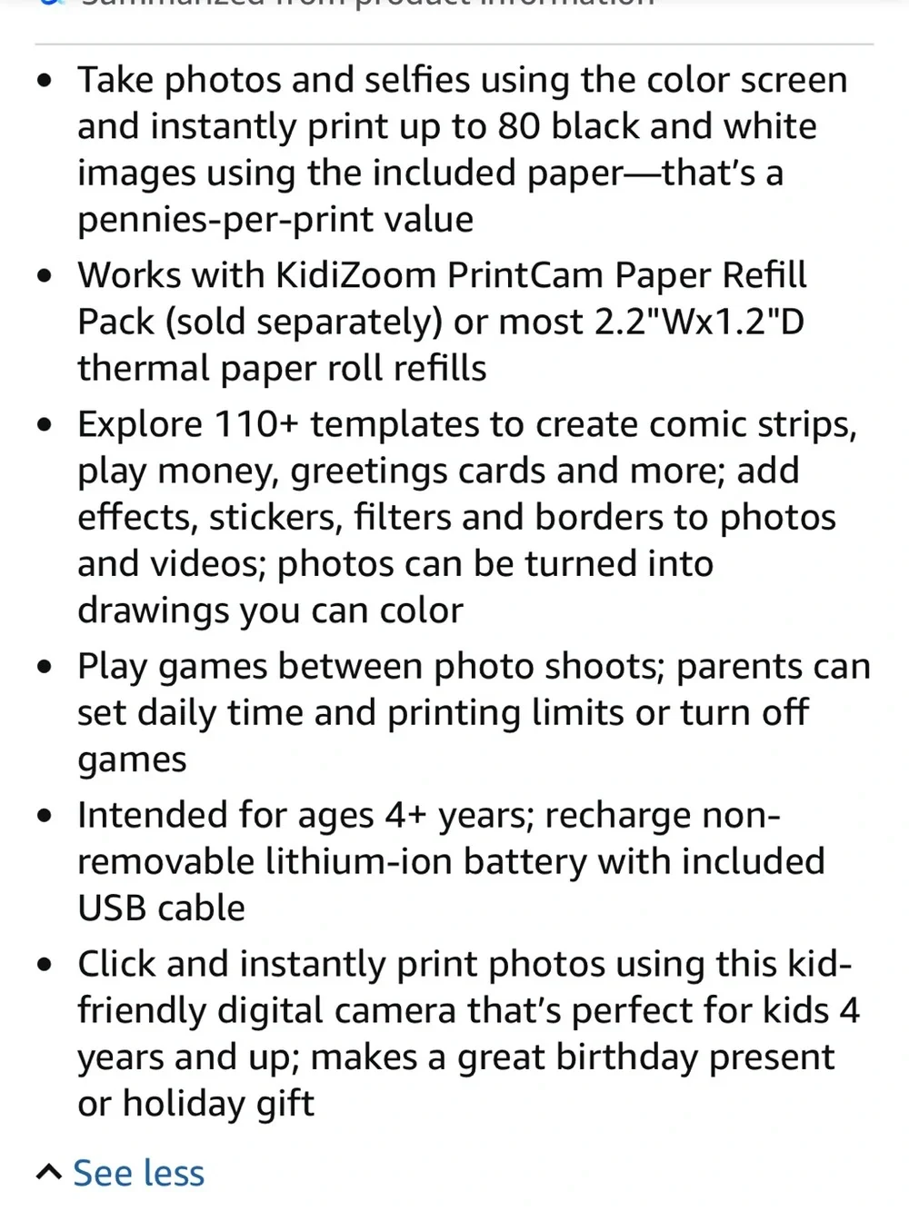 VTech KidiZoom PrintCam Instant Print Kids Camera - Blue
